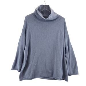 Eileen Fisher Oversized Sweater Women Medium Organic Cotton Cashmere Funnel Neck